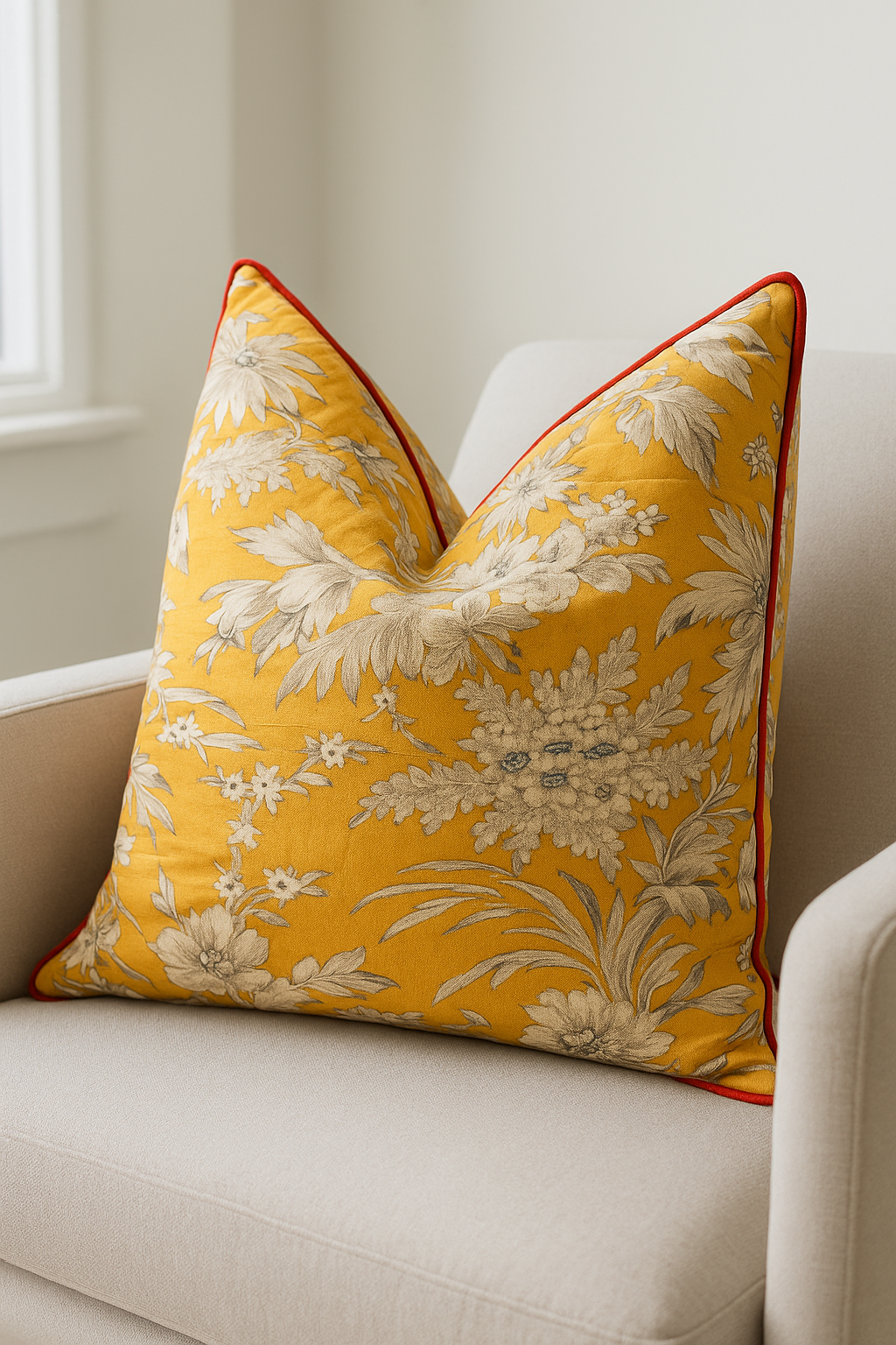 'Blossom Retreat' 100% Handmade Cotton Cushion Cover