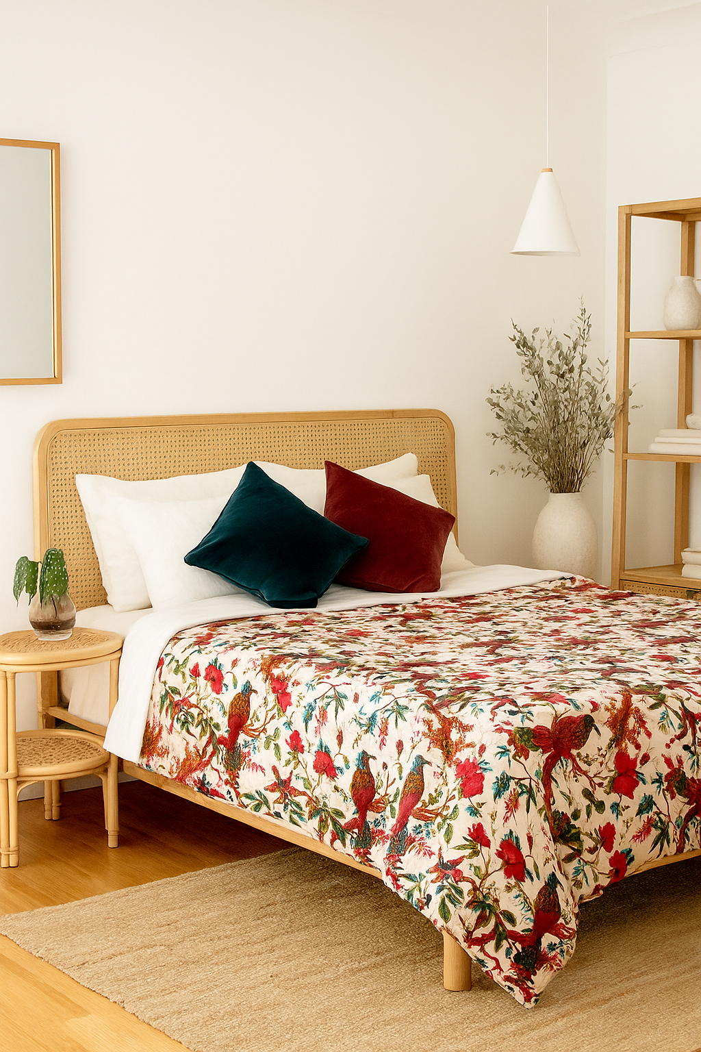 Tropical Birds Velvet Quilt – Artisan Block Print