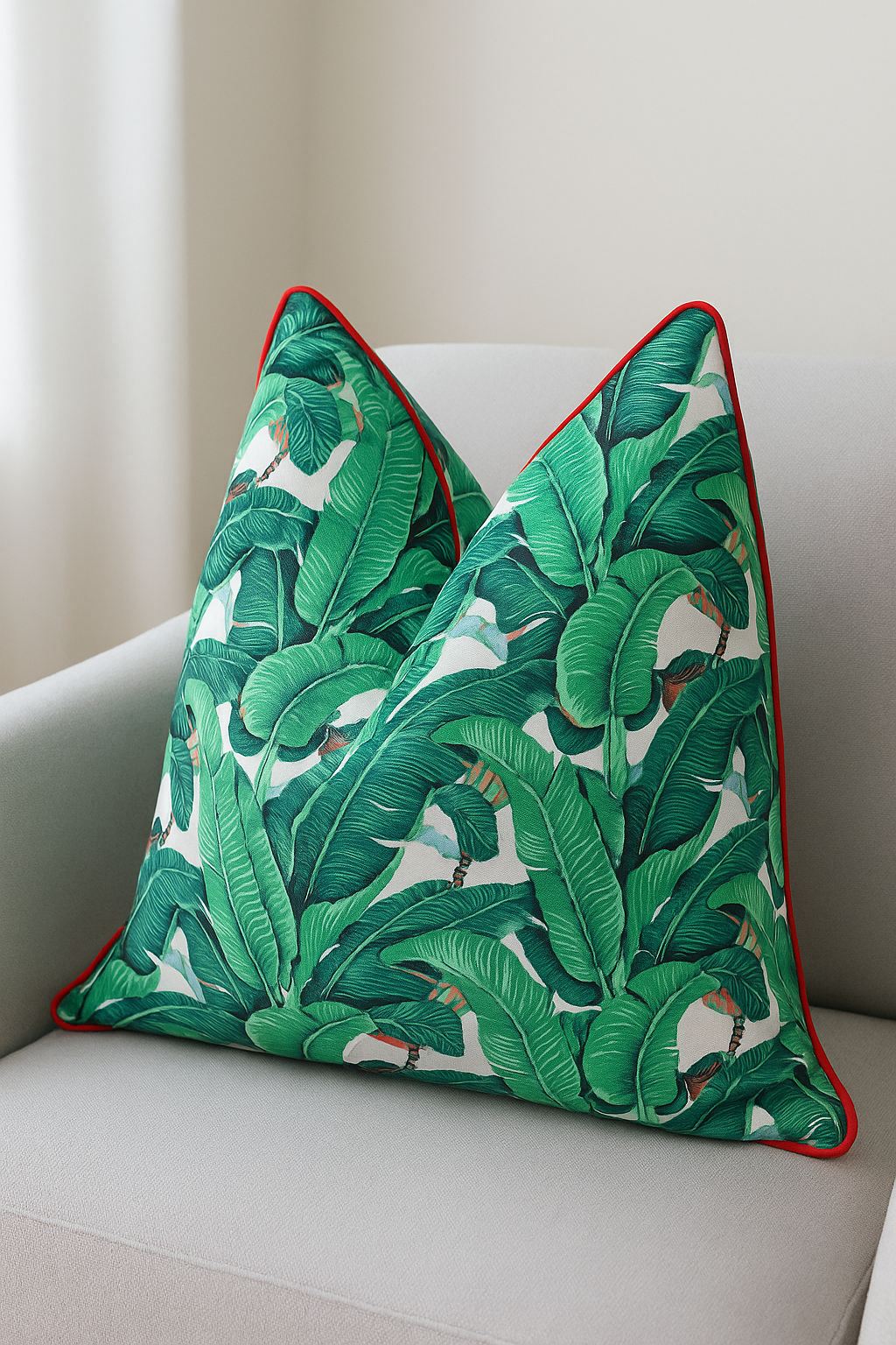 100% Cotton Cushion Cover - Tropical Palms