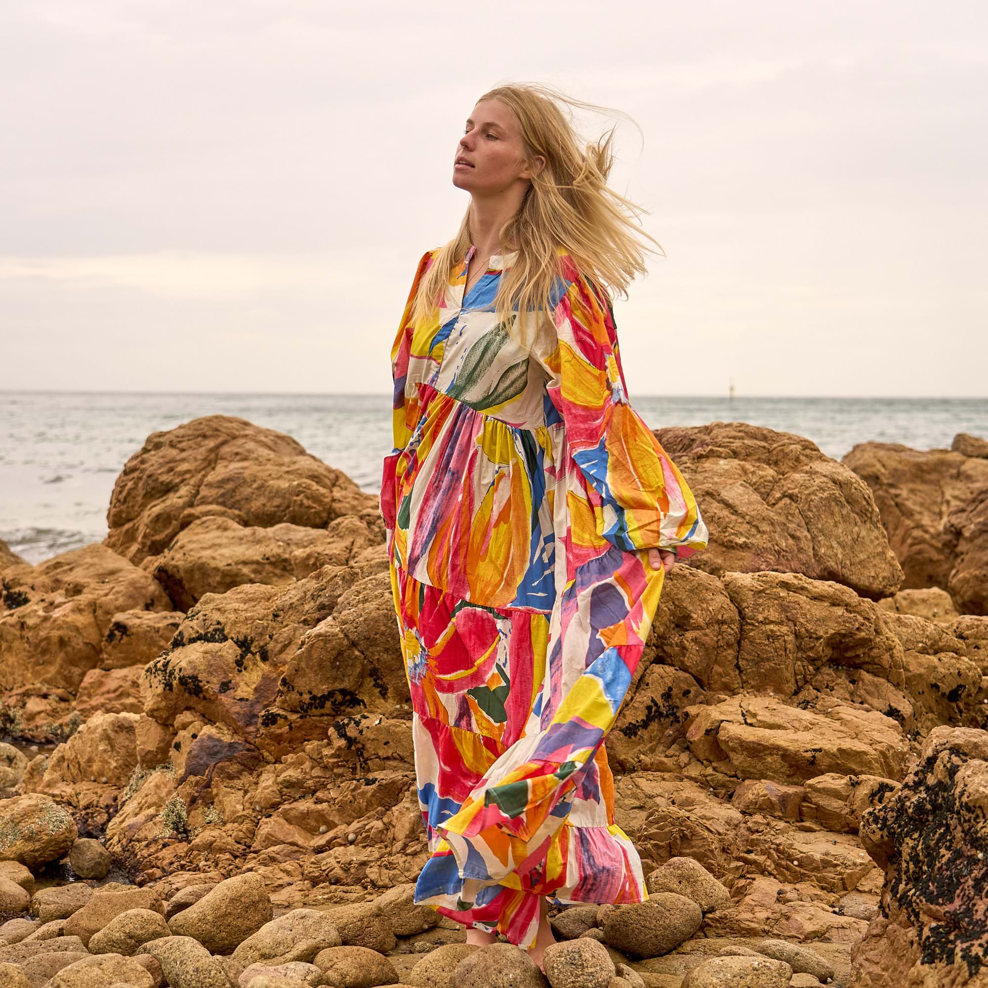 Sunburst Muse Cotton Maxi Dress