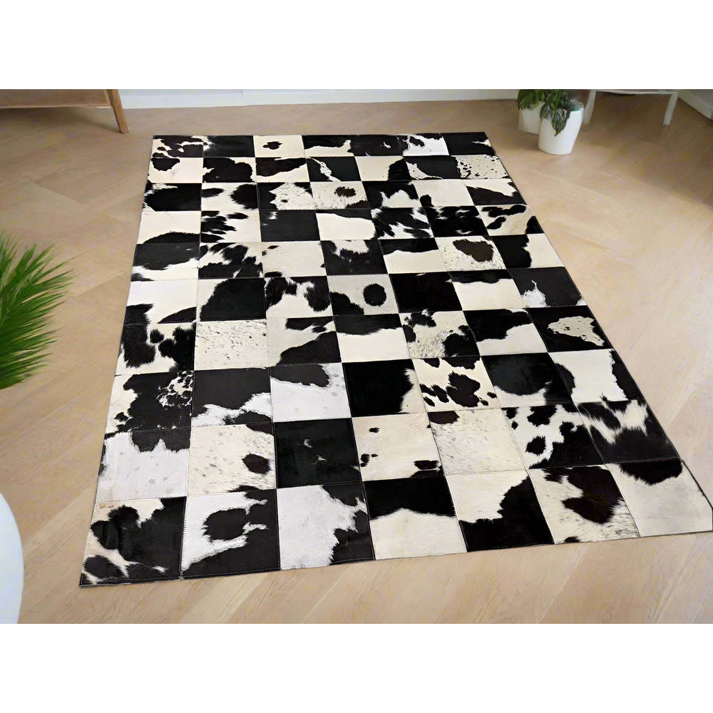 Cowhide Patchwork Rug – Handcrafted Natural Leather 160*230cm