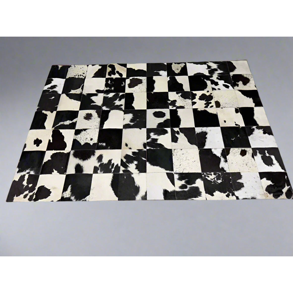 Cowhide Patchwork Rug – Handcrafted Natural Leather 160*230cm