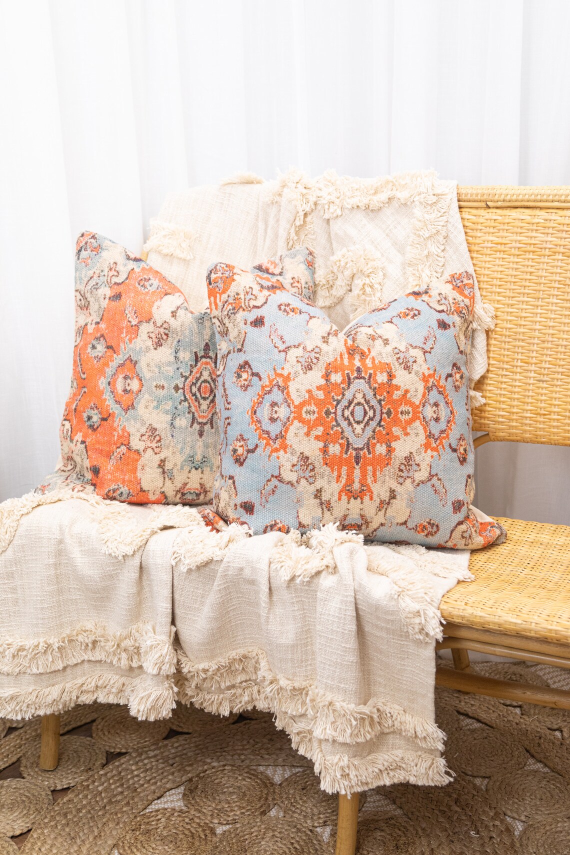 Linen Connections Moroccan Tassels Cushion Cover - Boho Shaggy