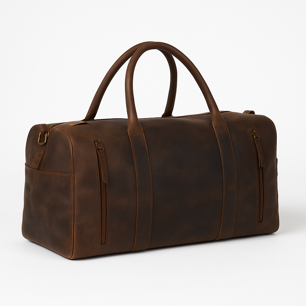 The Voyager – Handmade Leather Duffel Bag for Travel & Weekends