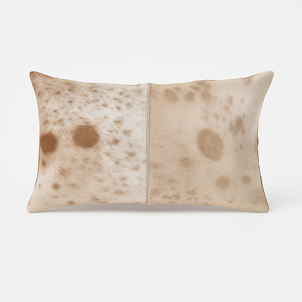 Cowhide Cushion Brown/White - Rustic Chic