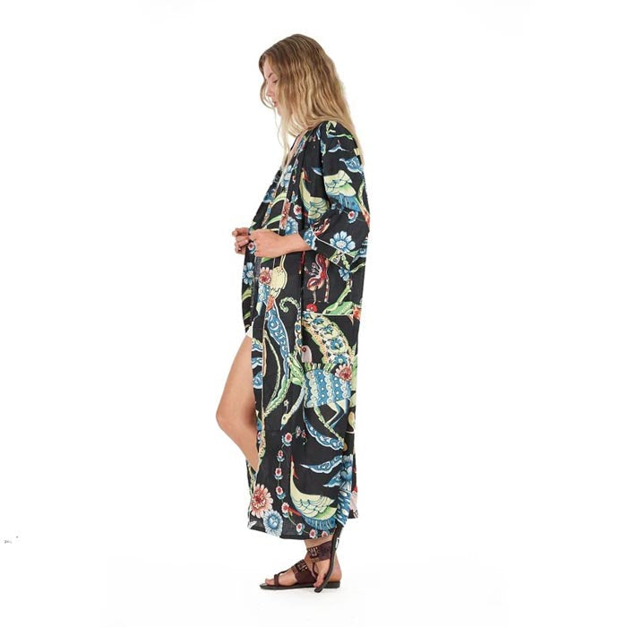 Women's Frida Cotton Kimono Dressing Gown - Turkish Bathrobe for Spa & Home