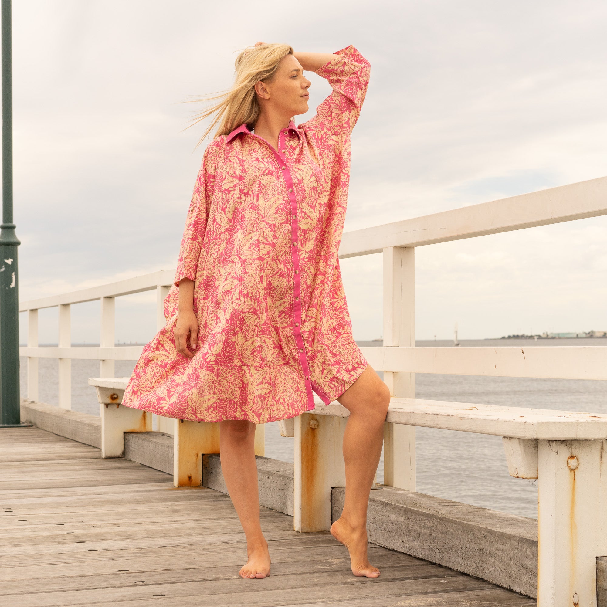 Tropical Paradise Women Cotton Maxi Dress - One Size