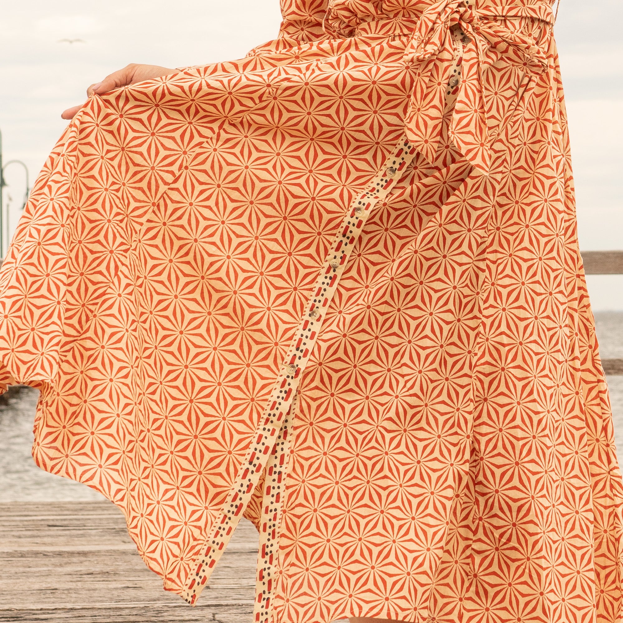 Sunshine Bloom Women's Cotton Midi Dress - One Size