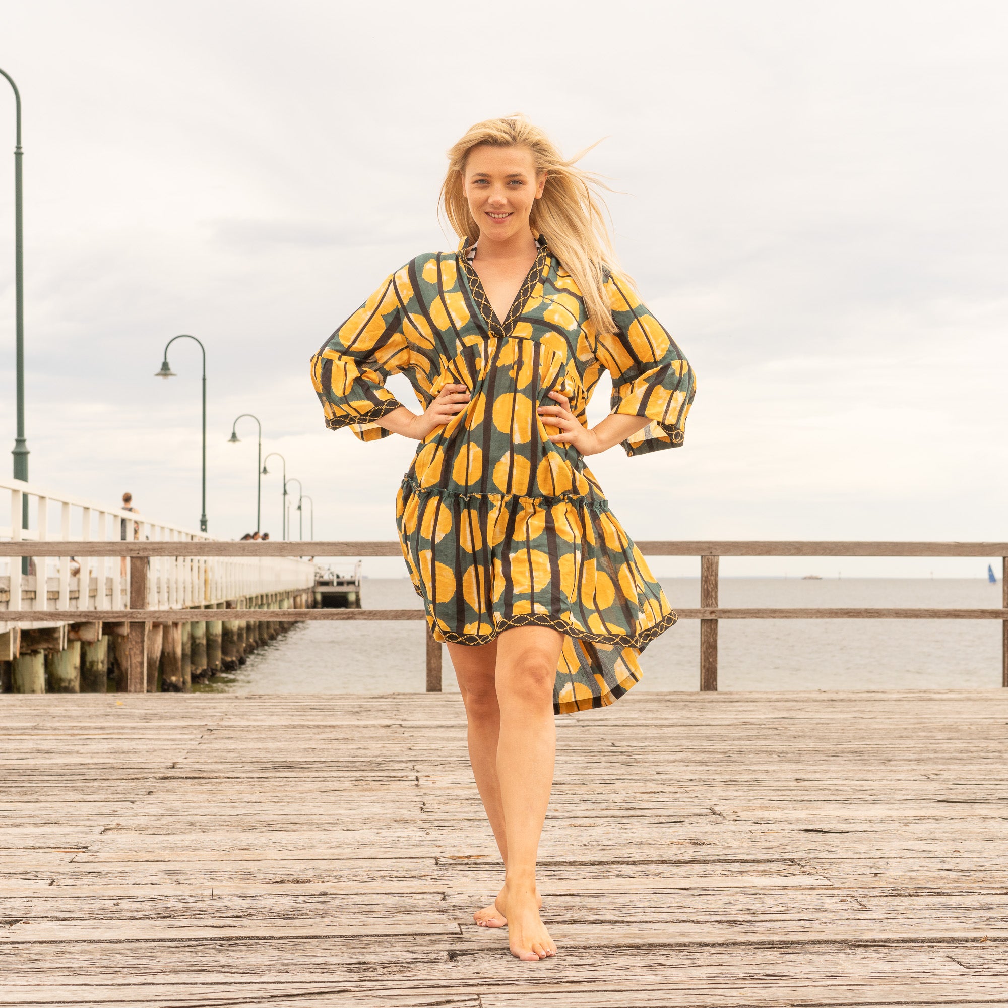 Feather Fantasy Women's Cotton Midi Dress - One Size