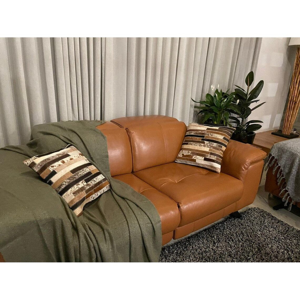 Sleek Cowhide Charm Black and White Leather Cushion Cover