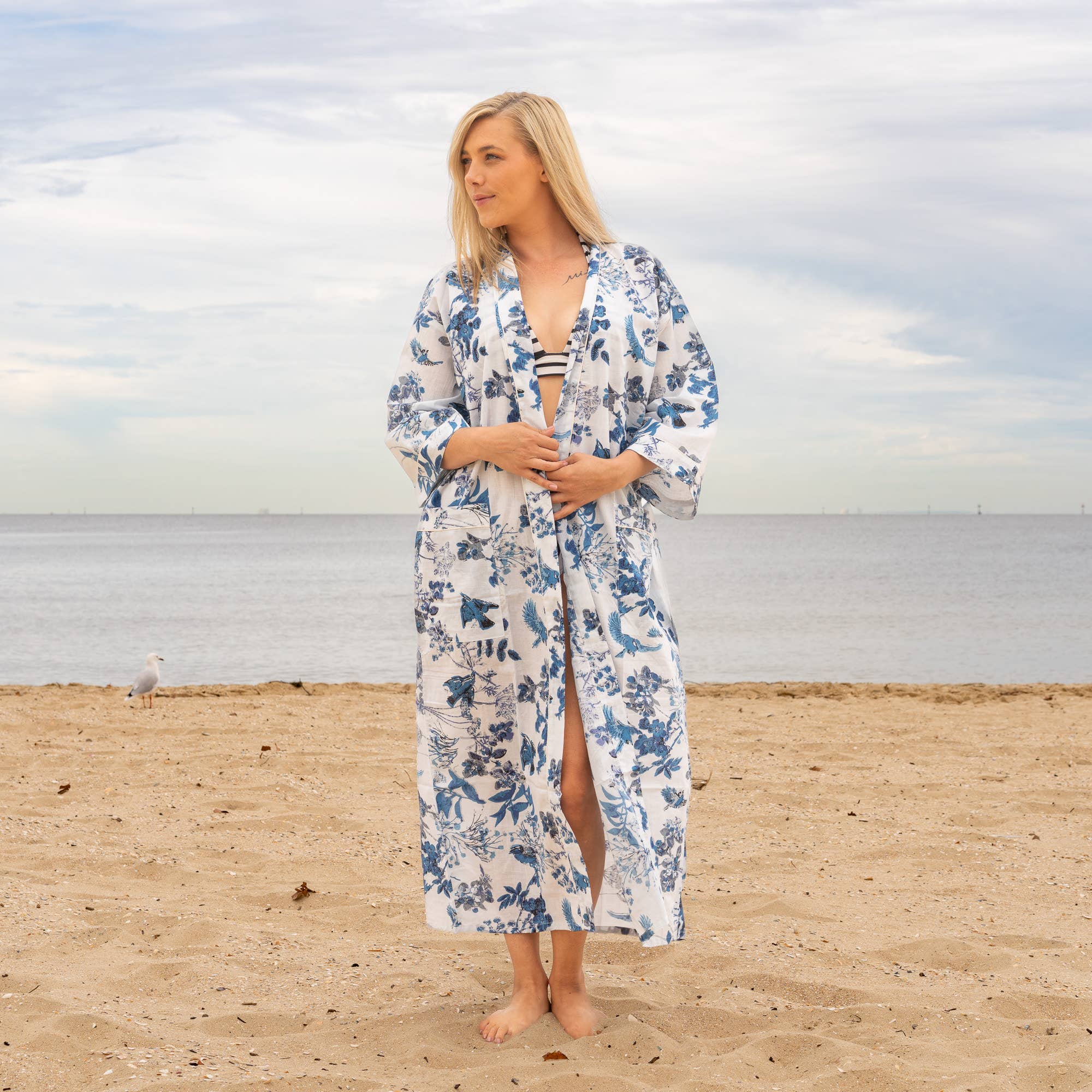 Aisha' Women's Cotton Kimono Robe