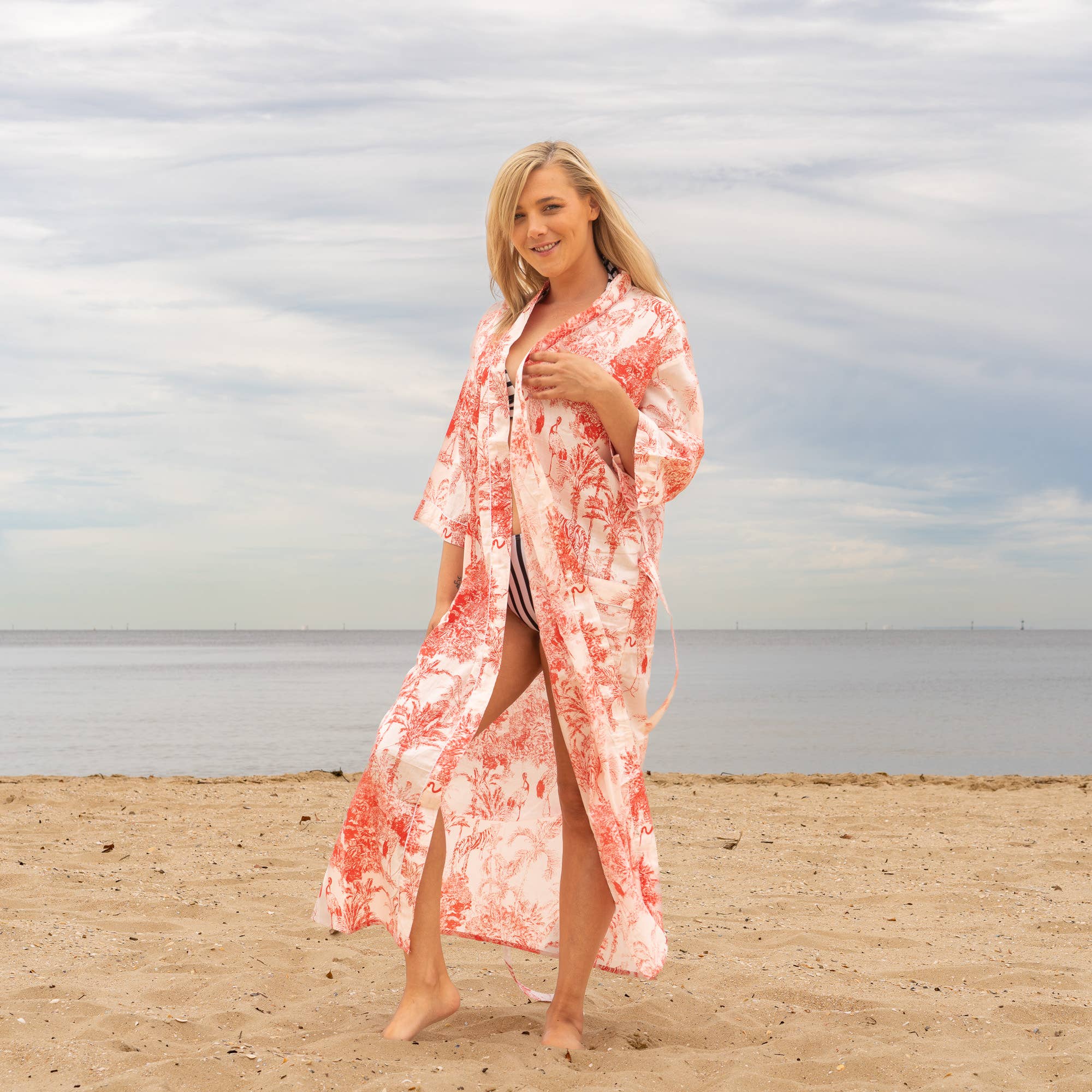 Sia Pink' Women's Cotton Kimono Robe
