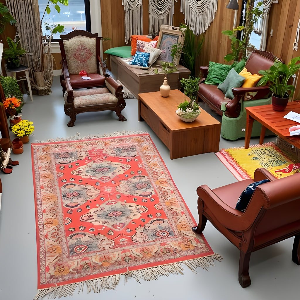 Vintage-Inspired Tribal Red Rug – 120x180cm Handwoven Accent