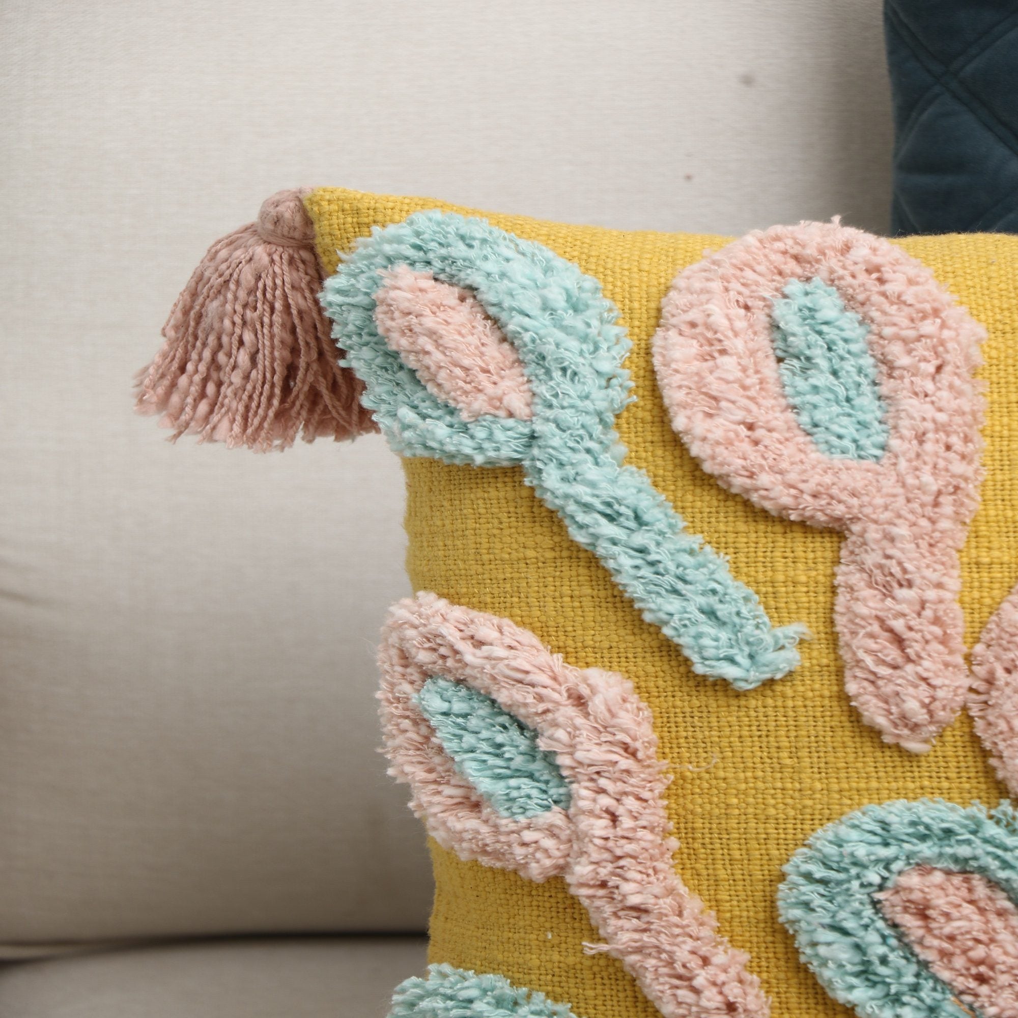 Linen Connections Moroccan Tassels Cushion Cover - Peacock