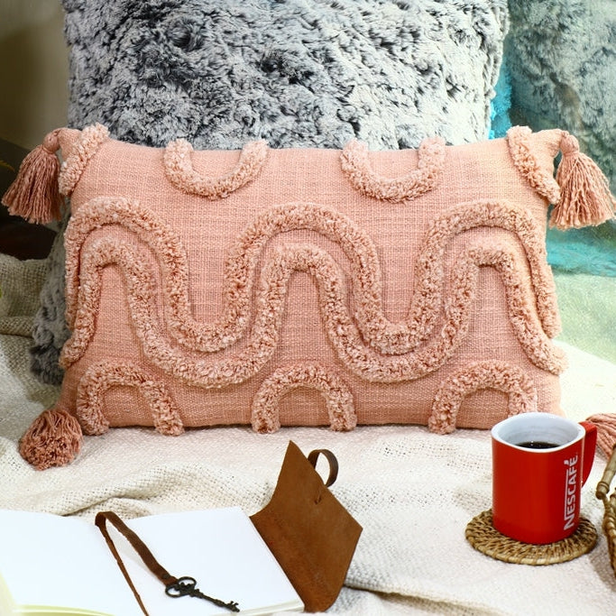 Linen Connections Moroccan Tassels Cushion Cover - Pink