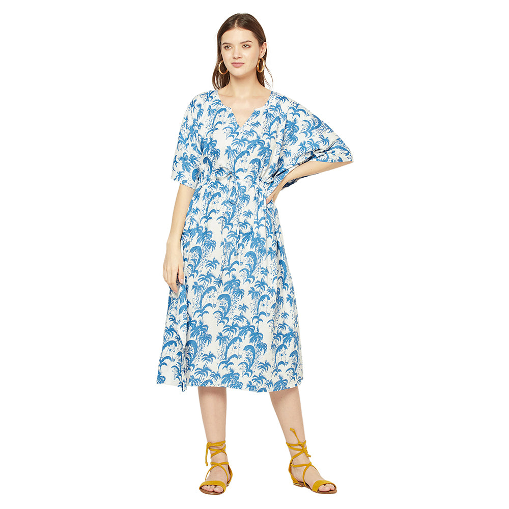 'Azure Breeze' 100% Cotton Kaftan