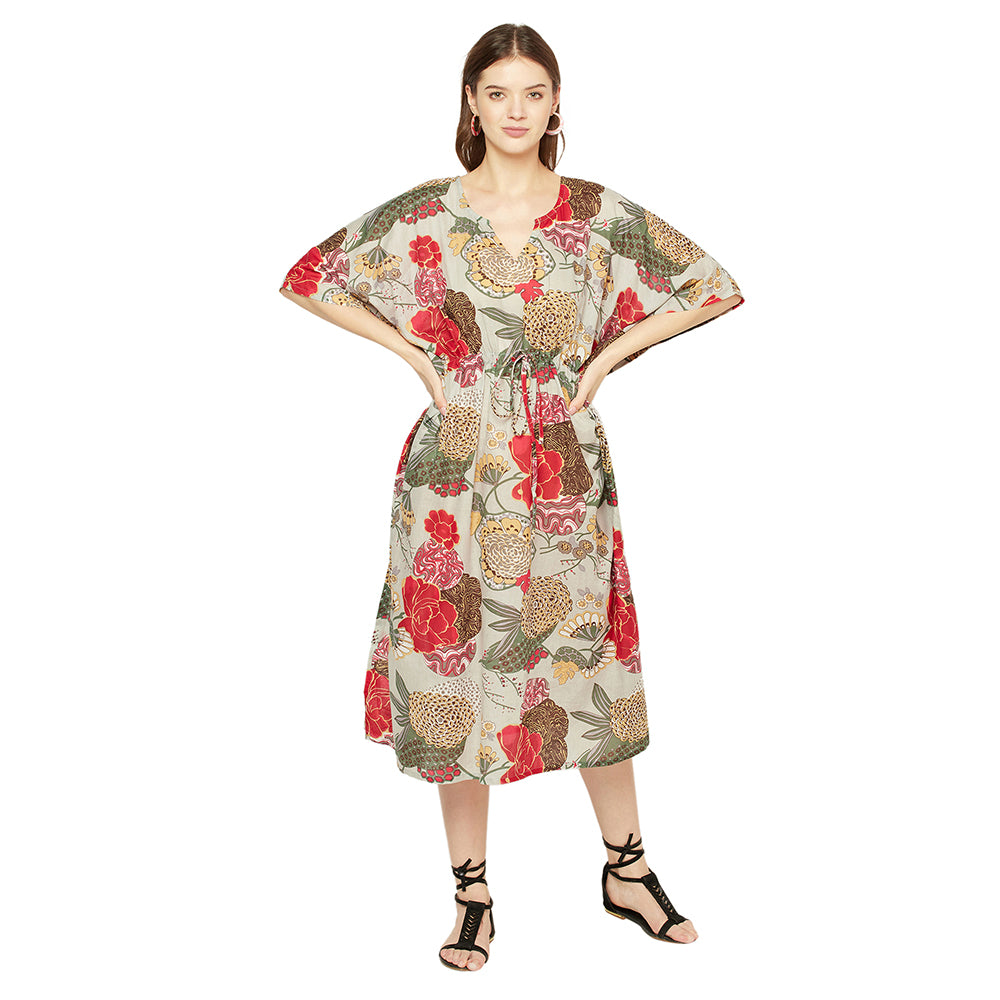 'Vivid Escape' 100% Cotton Kaftan