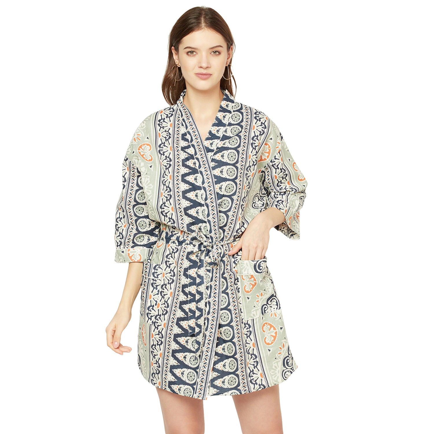 'Frida's Allure' 100% Cotton Kimono Robe