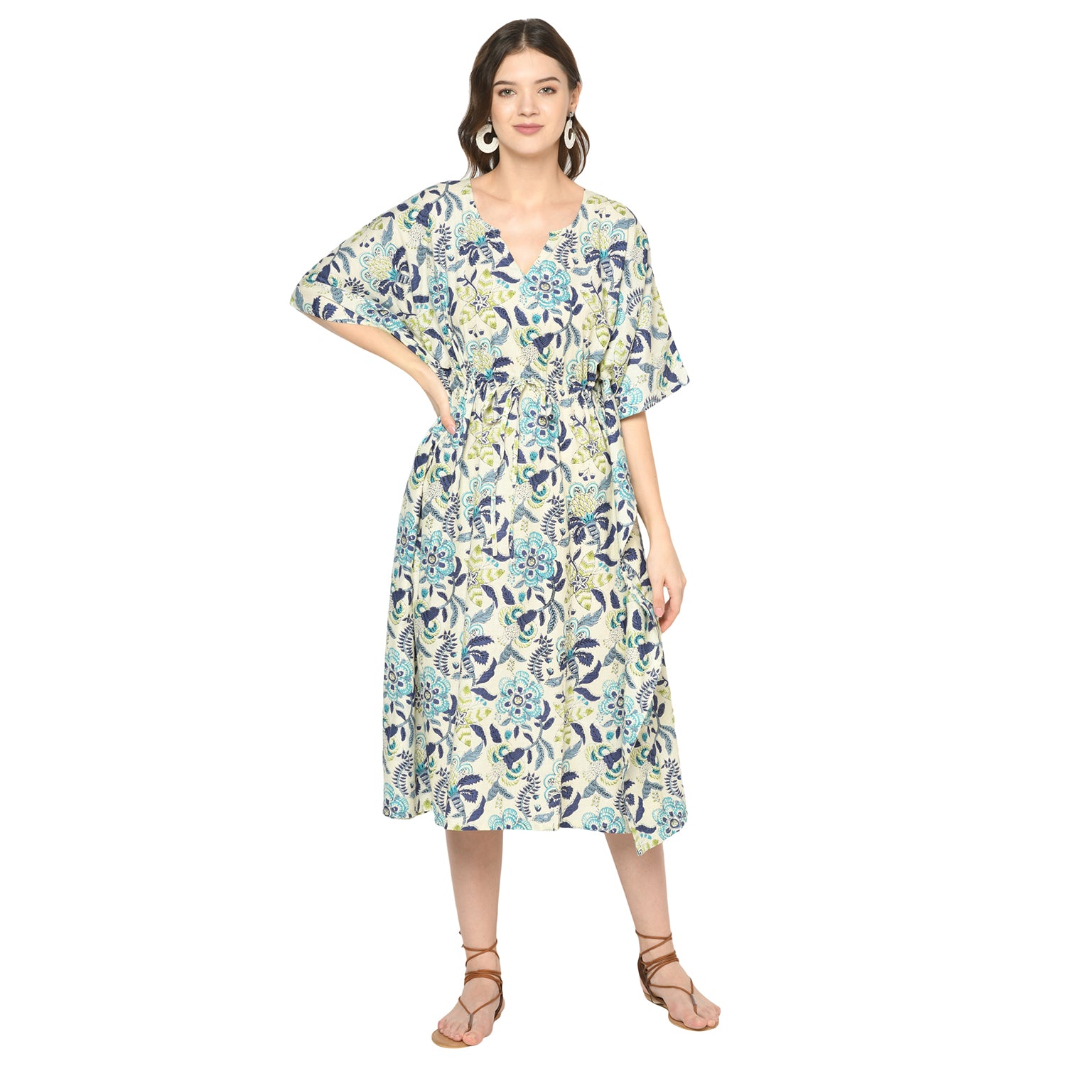 'Subtle Spring' 100% Cotton Kaftan