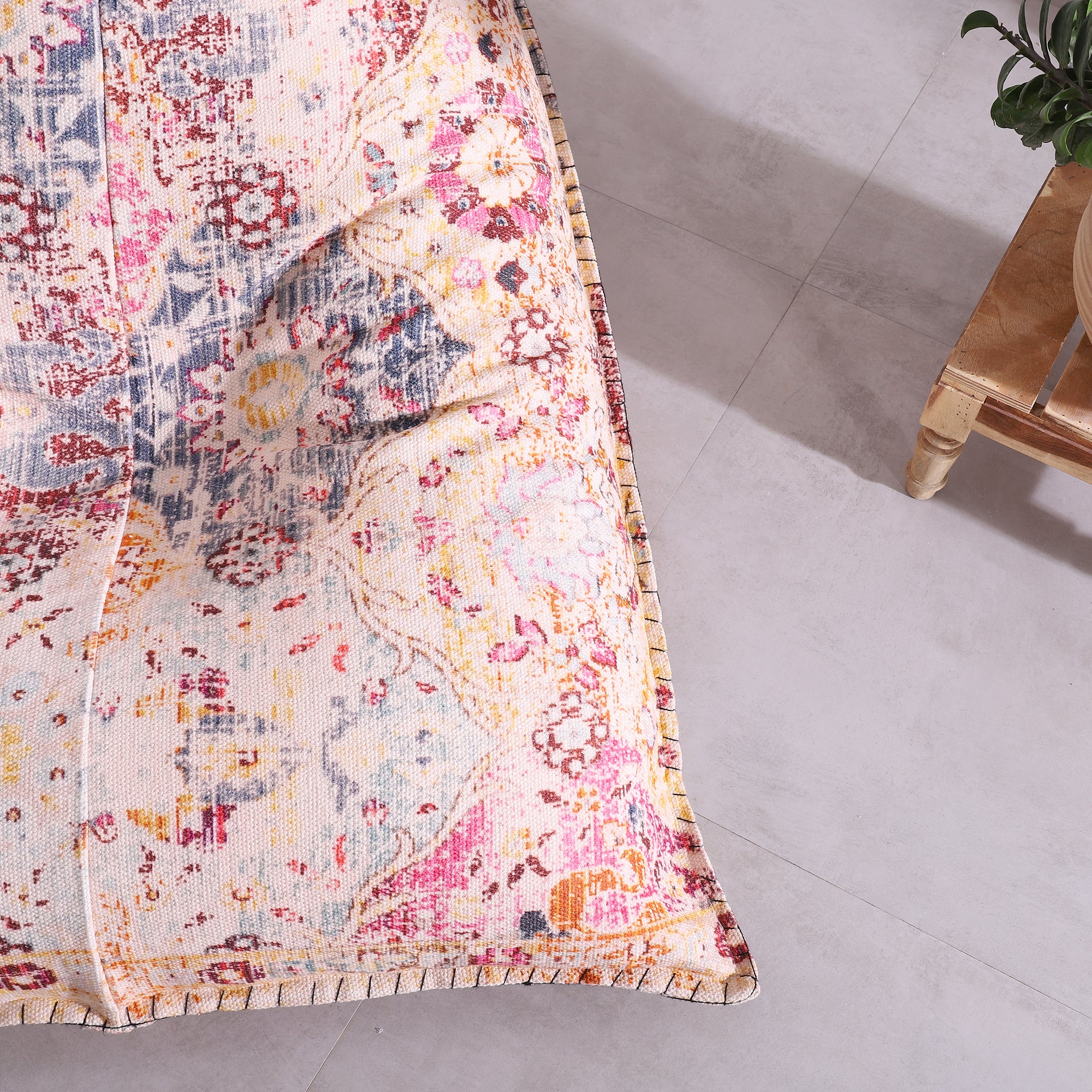 cotton wool bean bag lounger cover Australia
oversized boho bean bag cover for living room floor seating
large floor cushion ottoman cover in bohemian print