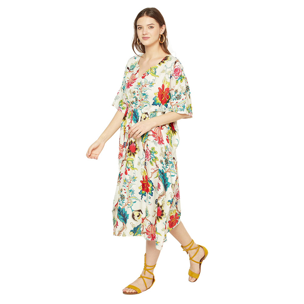 'Floral Siesta' 100% Cotton Kaftan