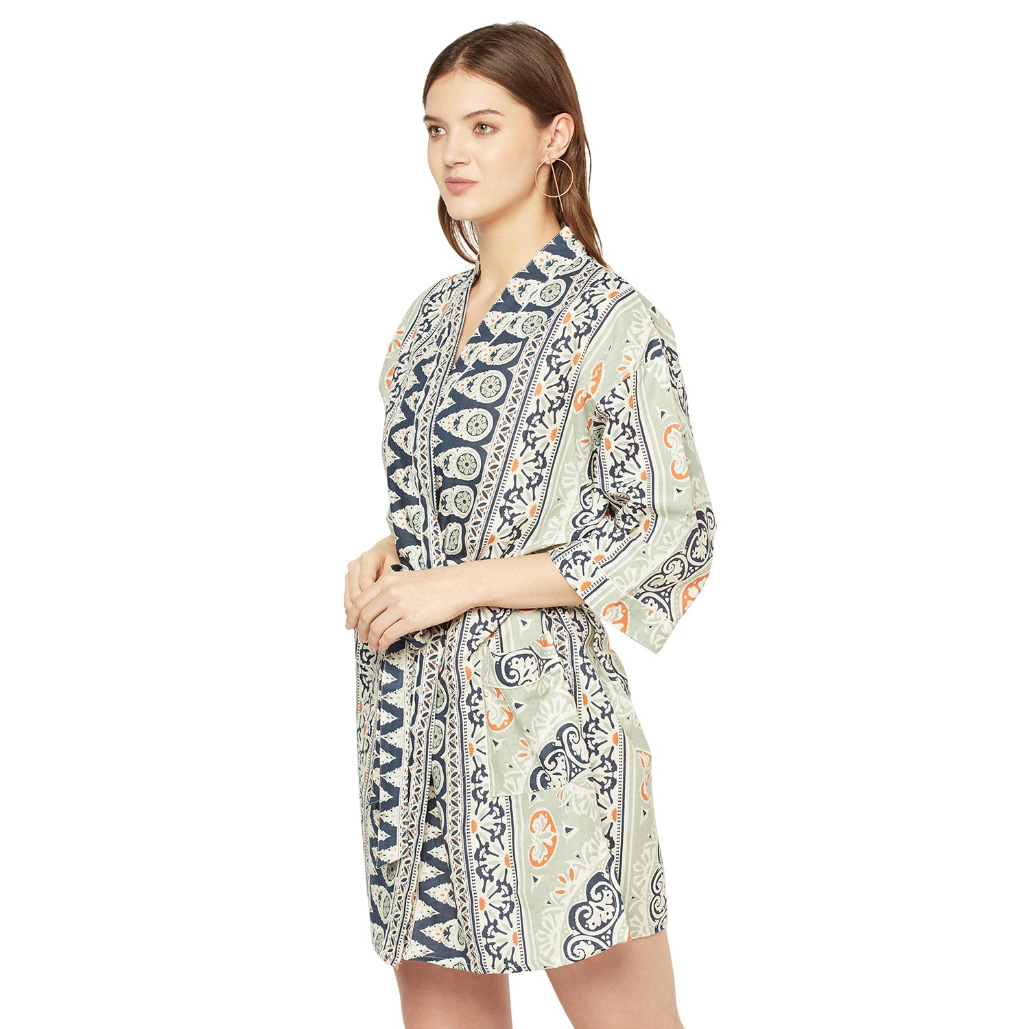 'Frida's Allure' 100% Cotton Kimono Robe