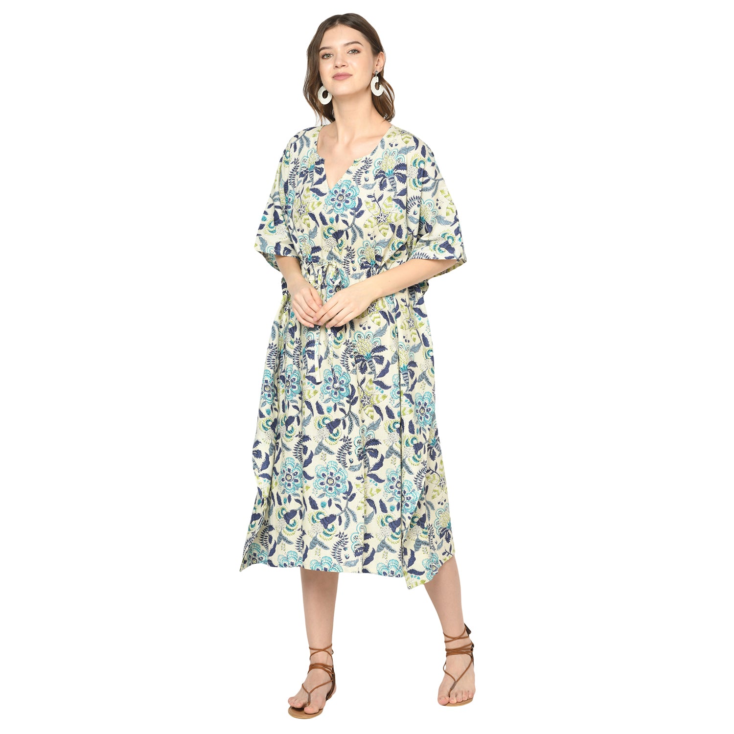 'Subtle Spring' 100% Cotton Kaftan