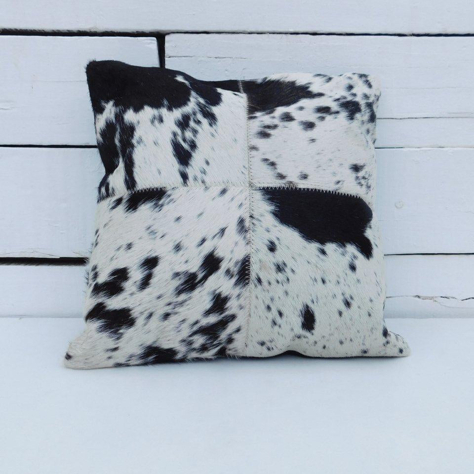 Exotic Cowhide Cushion Cover - Black Pillowcase
