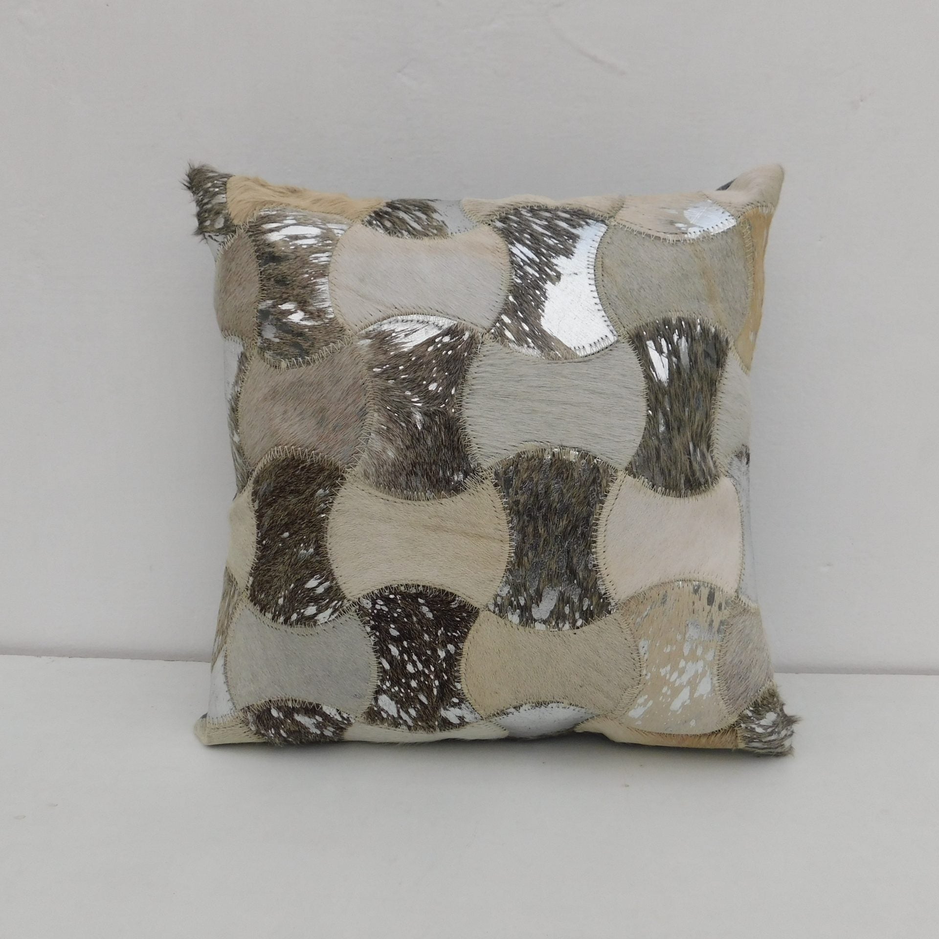 Exotic Cowhide Cushion Cover - Silver Twilight Pillowcase