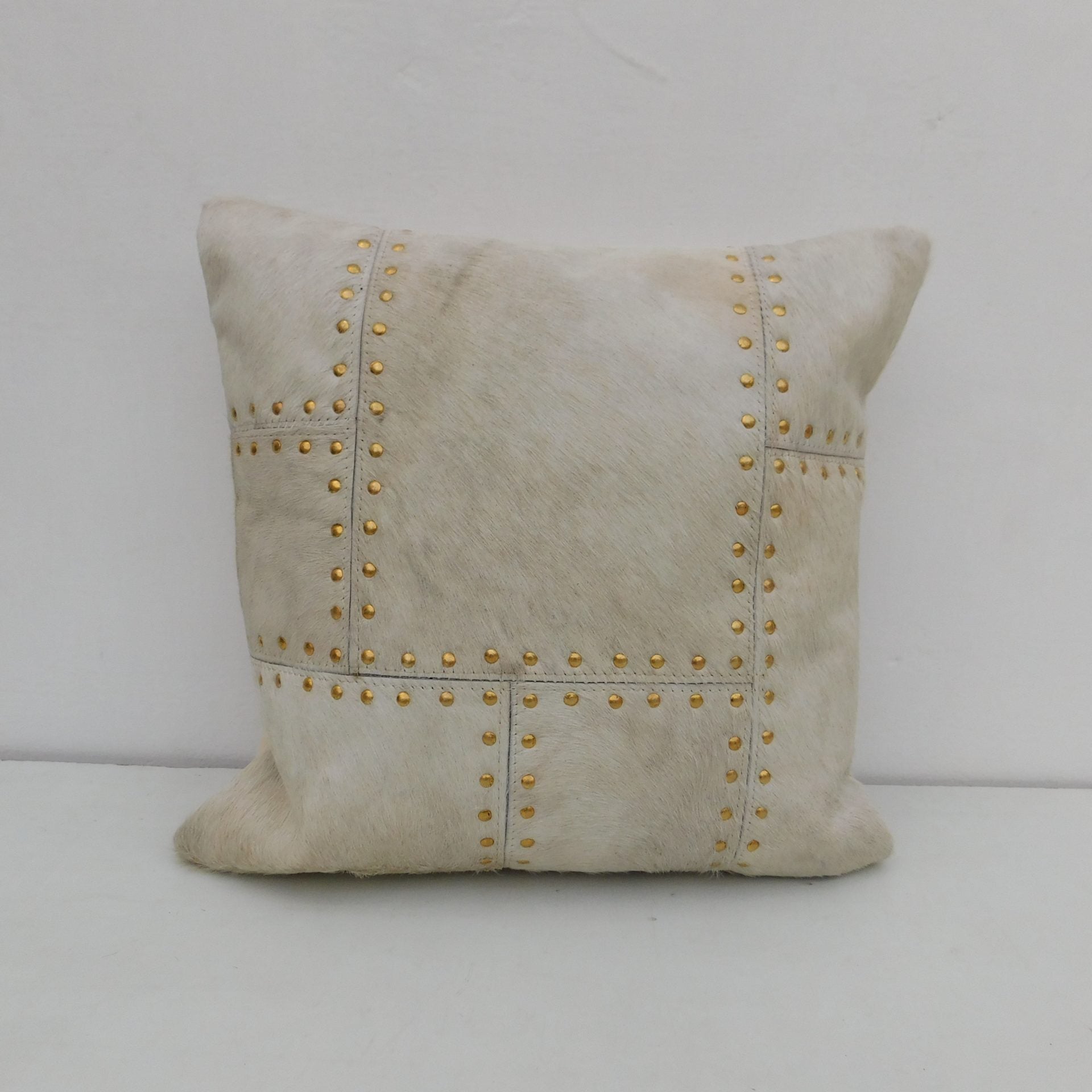Exotic Cowhide Cushion Cover - White Buttons Pillowcase