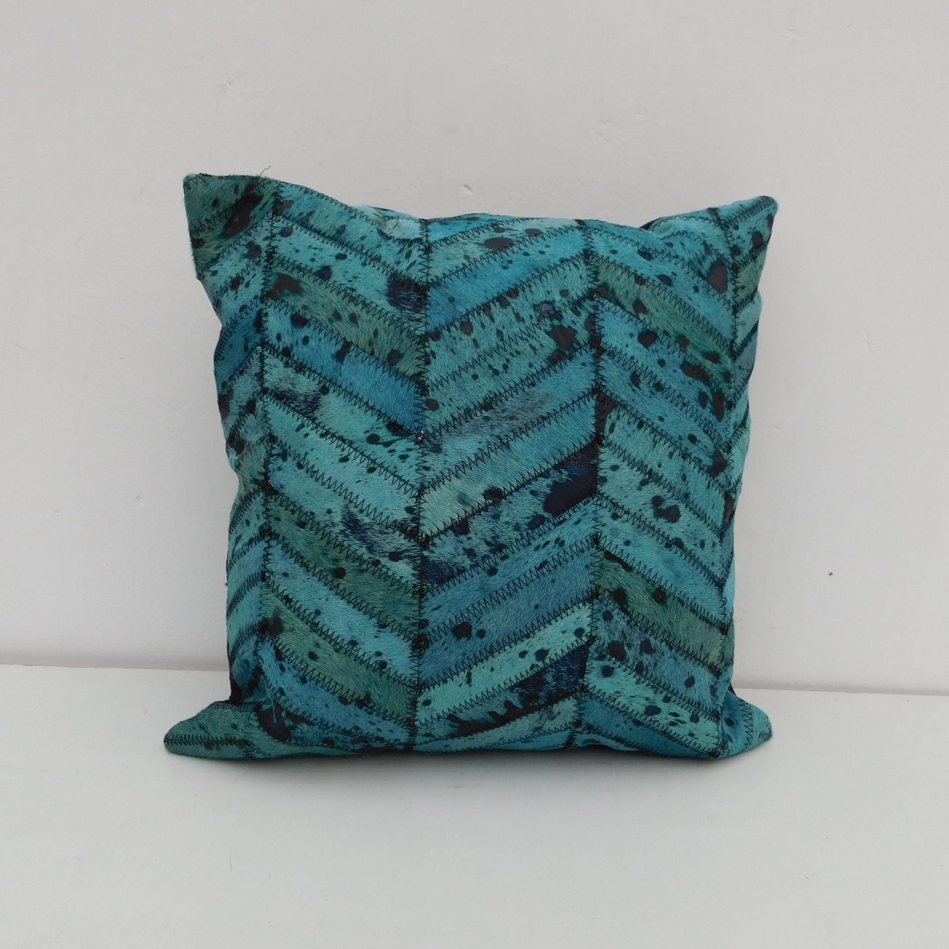 Exotic Cowhide Cushion Cover - Cyan Pillowcase