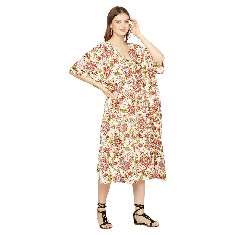 'Floral Escape' 100% Cotton Kaftan