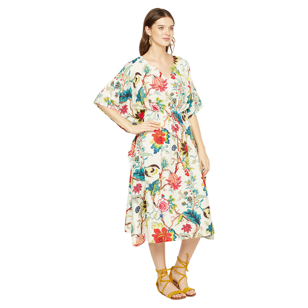 'Floral Siesta' 100% Cotton Kaftan