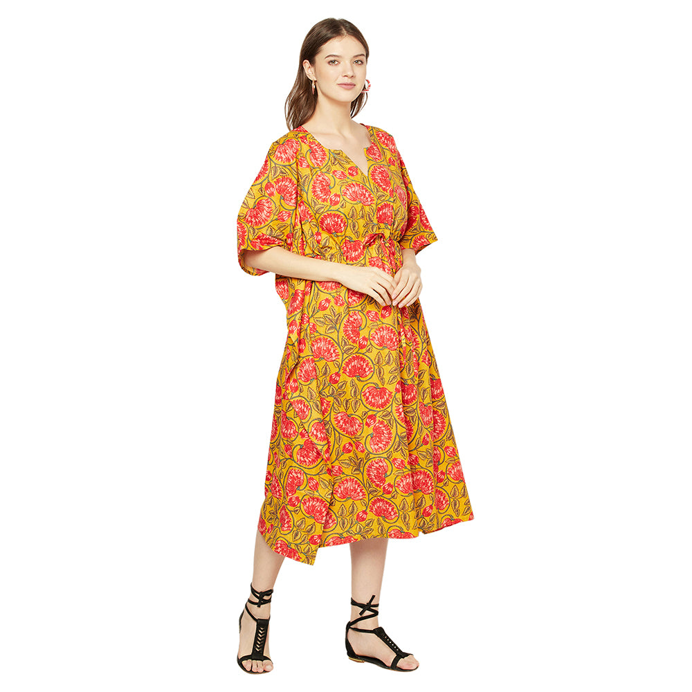 'Blossom Breeze' 100% Cotton Kaftan