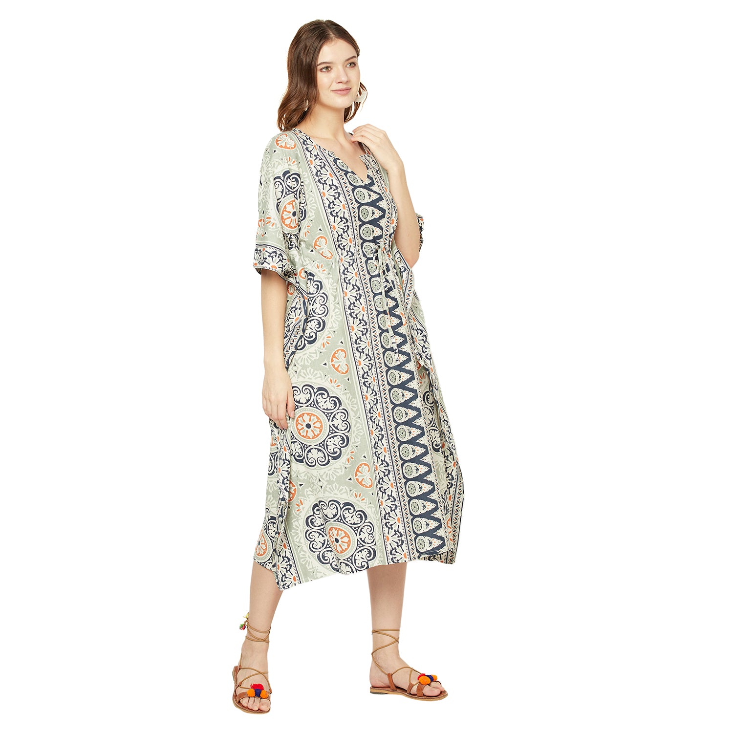 'Harmonious Hues' 100% Cotton Kaftan