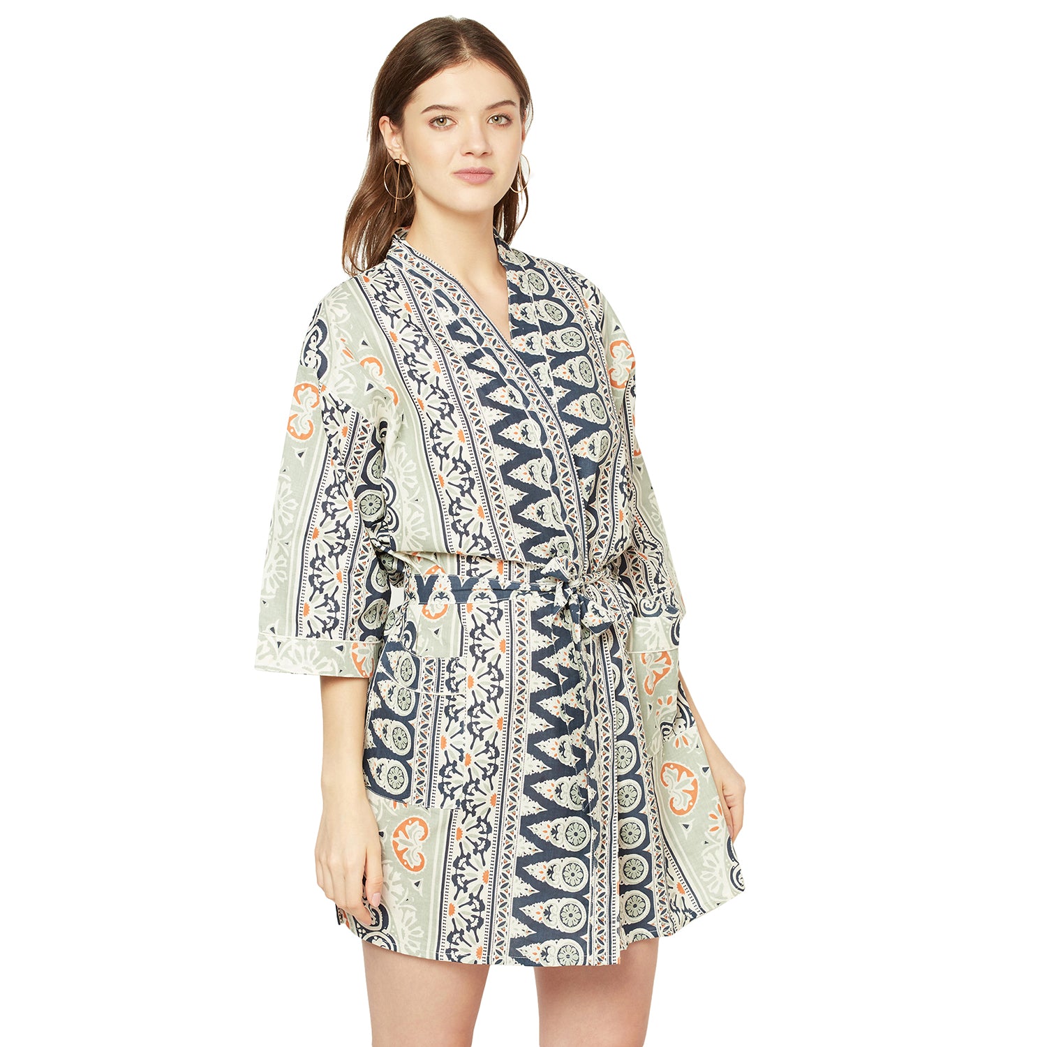 'Frida's Allure' 100% Cotton Kimono Robe