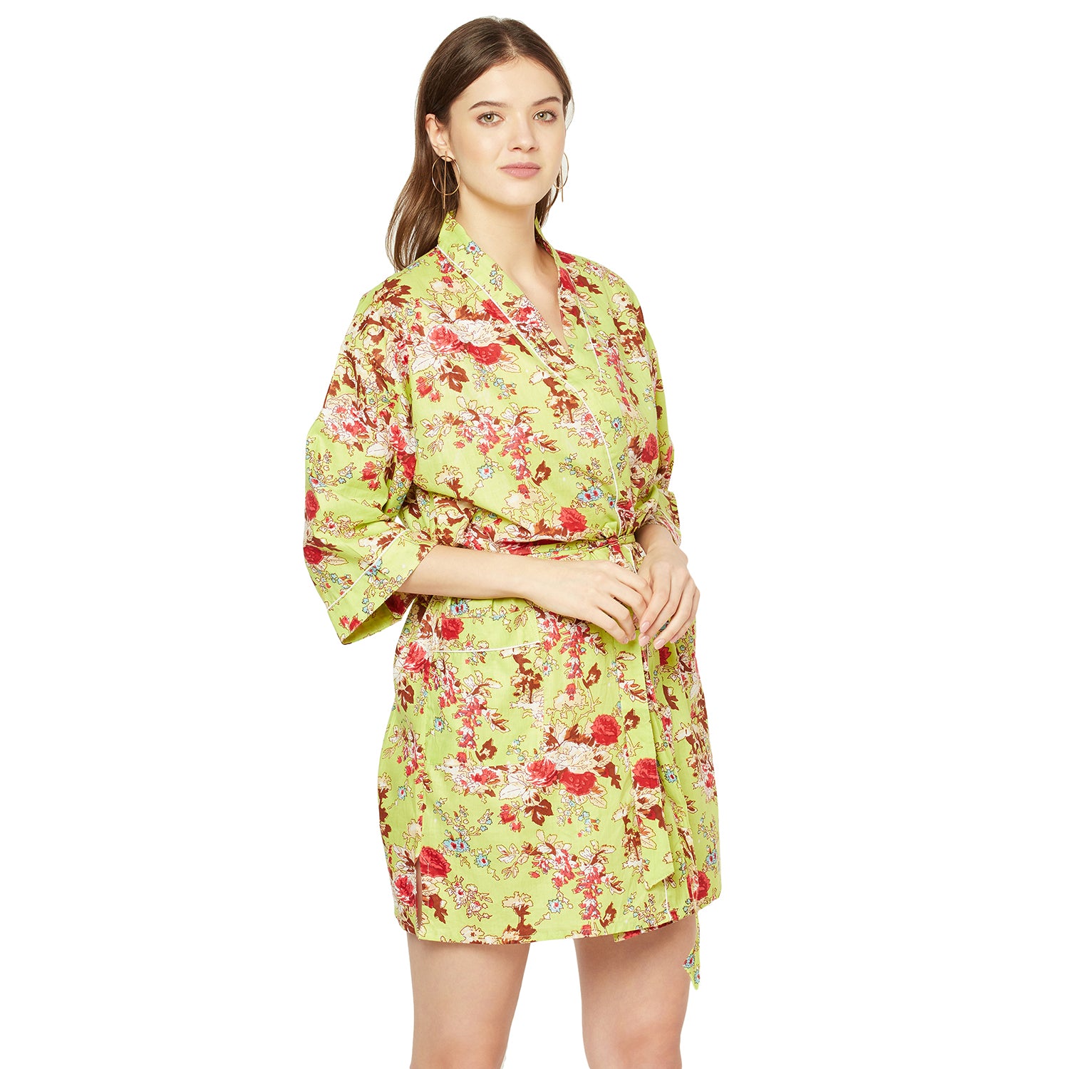 'Botanic Bouquet' 100% Cotton Kimono Robe