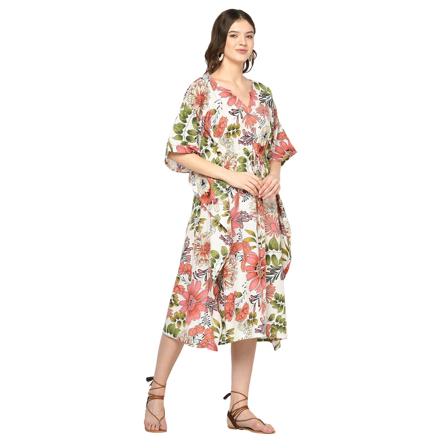 'Botanical Breeze' 100% Cotton Kaftan