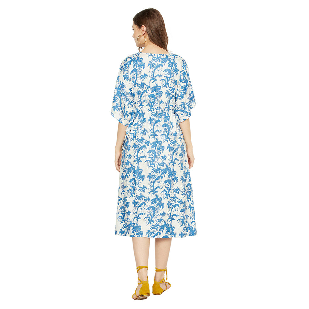 'Azure Breeze' 100% Cotton Kaftan