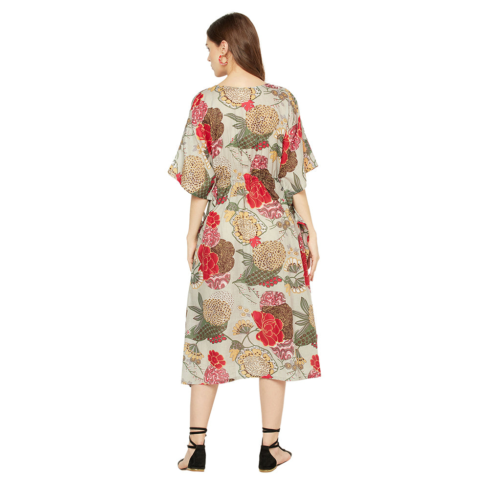 'Vivid Escape' 100% Cotton Kaftan