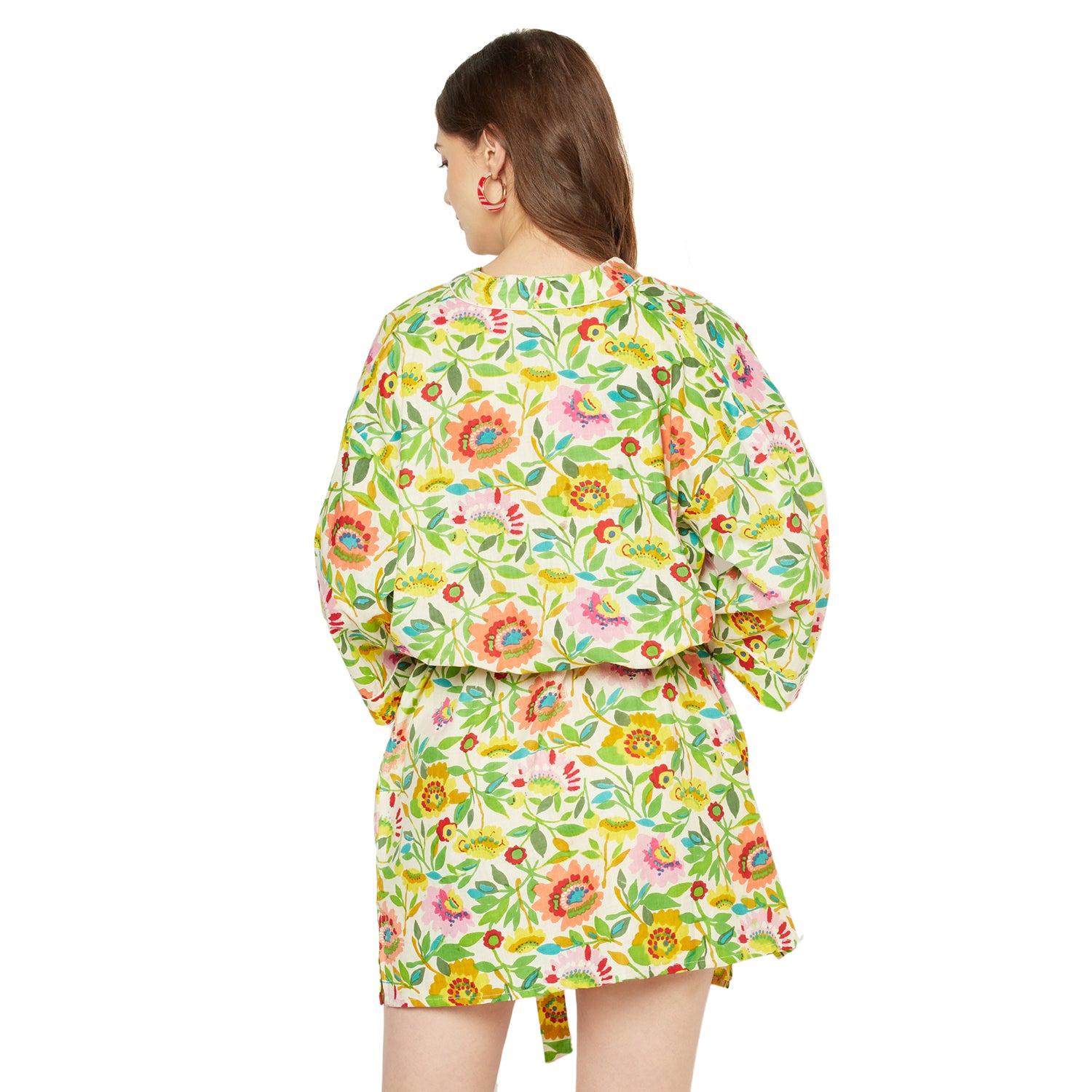 'Floral Flourish' 100% Cotton Kimono Robe