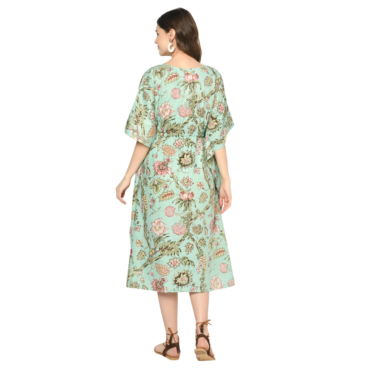 'Pastel Petals' 100% Cotton Kaftan