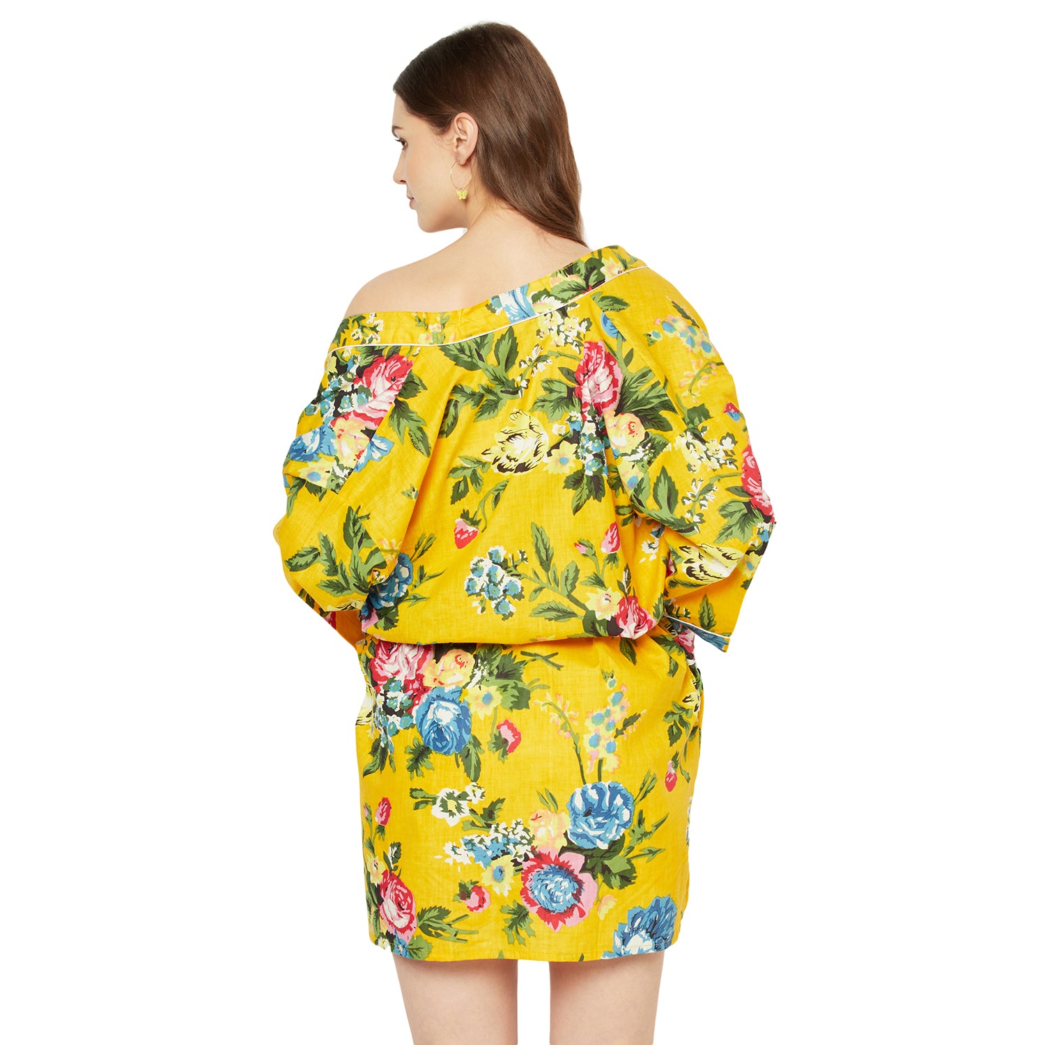 'Radiant Blooms' 100% Cotton Kimono Robe