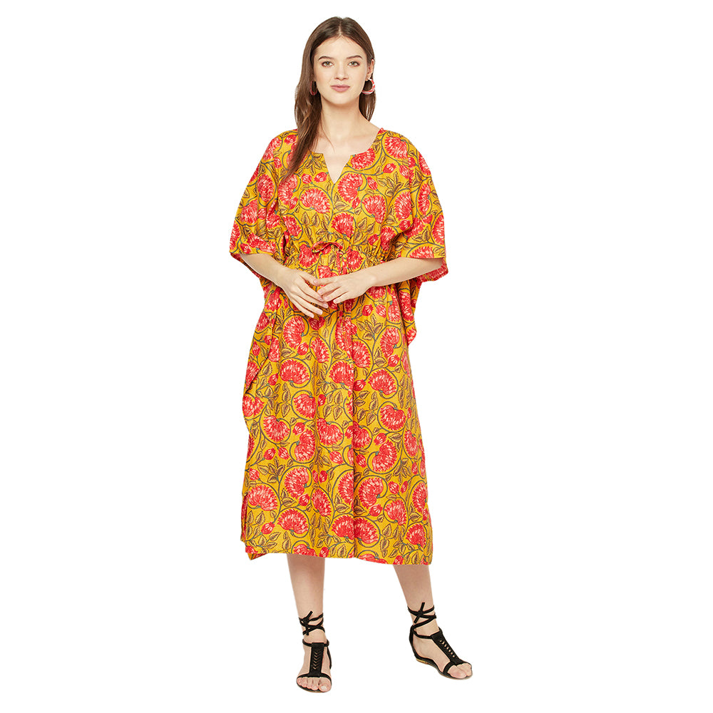 'Blossom Breeze' 100% Cotton Kaftan