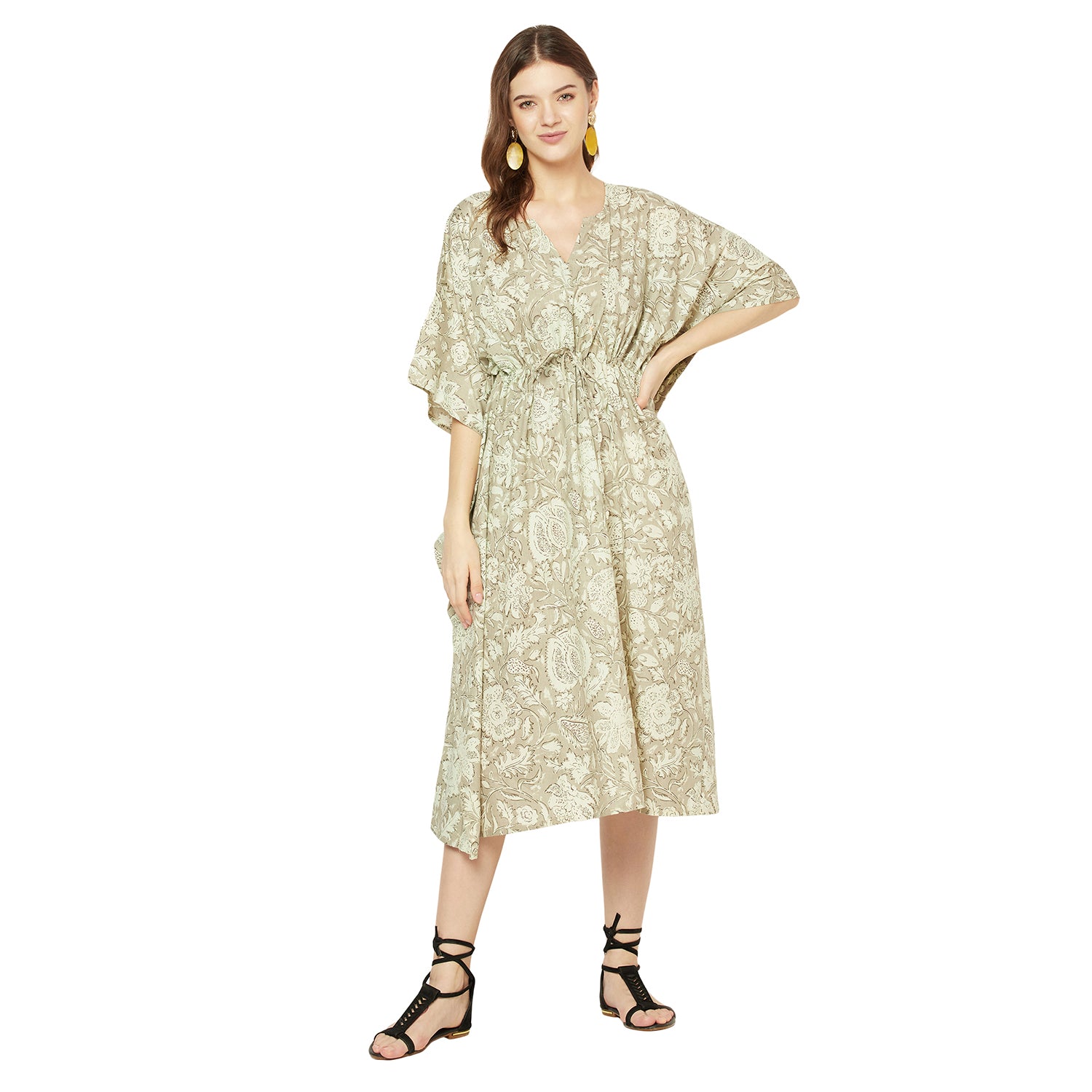 'Garden Serenity' 100% Cotton Kaftan