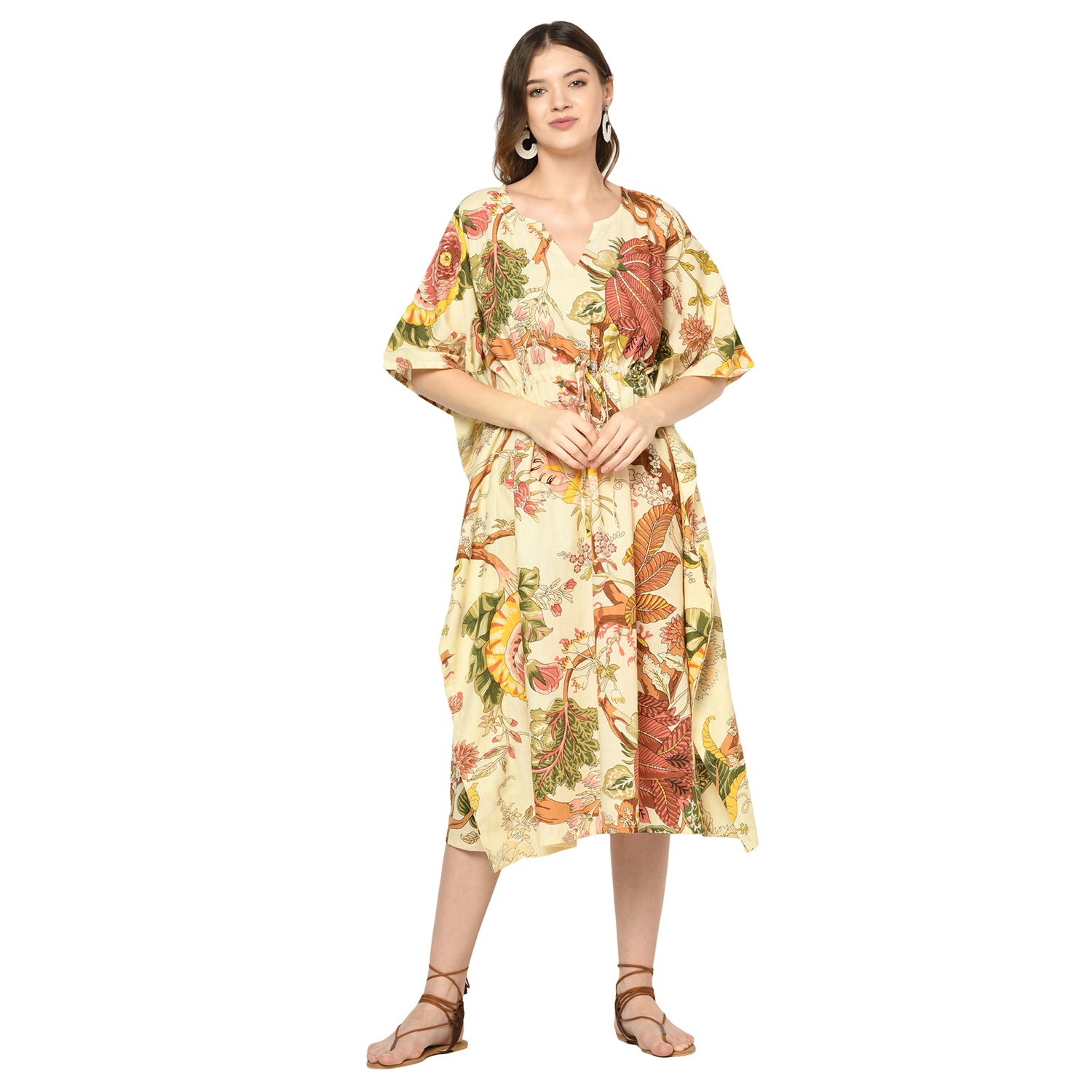 'Wildflower Whimsy' 100% Cotton Kaftan