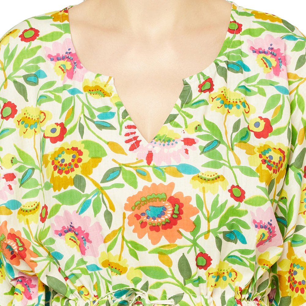 'Botanical Bliss' 100% Cotton Kaftan