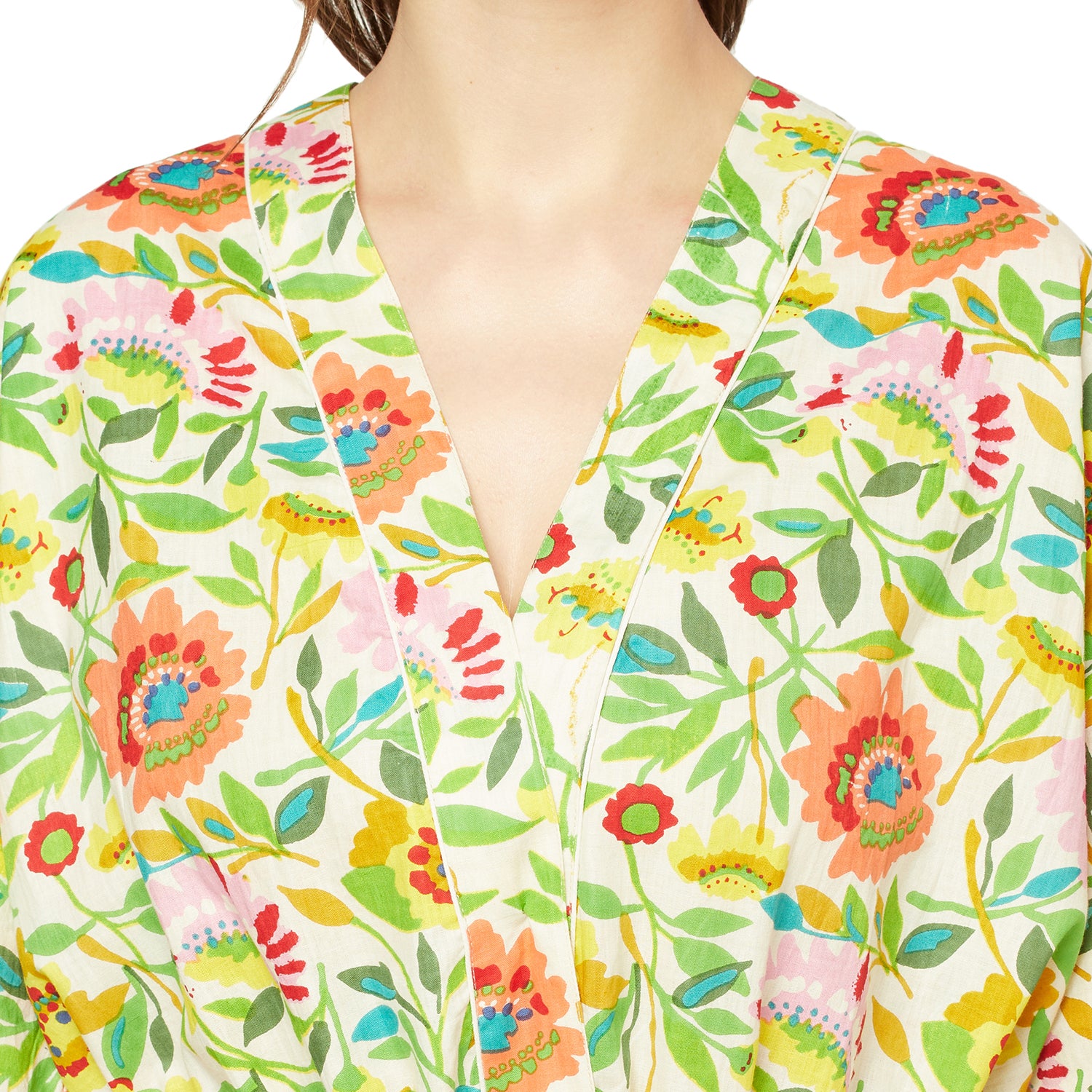 'Floral Flourish' 100% Cotton Kimono Robe