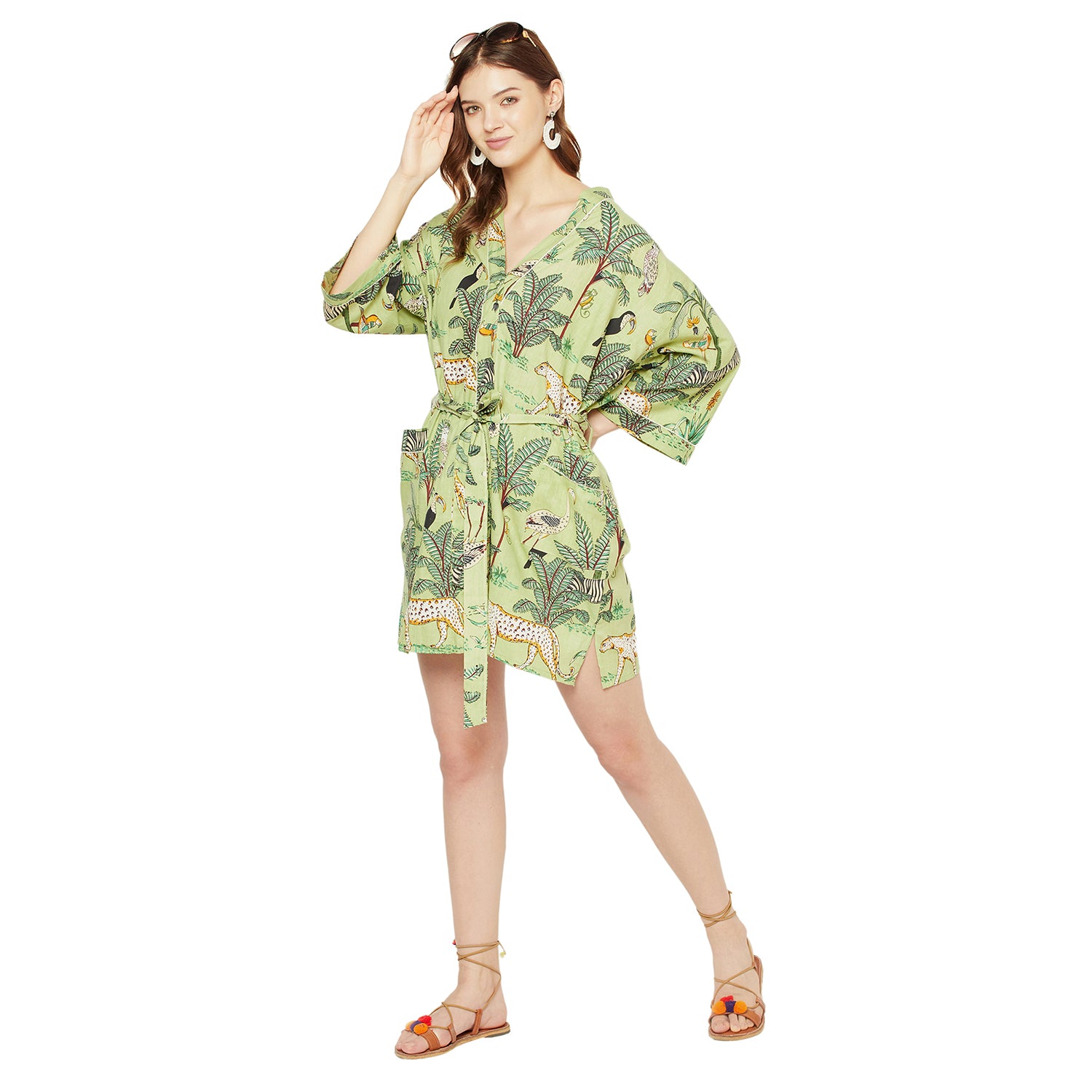"Summer Serenity" - Kimono Cotton Dressing Gown