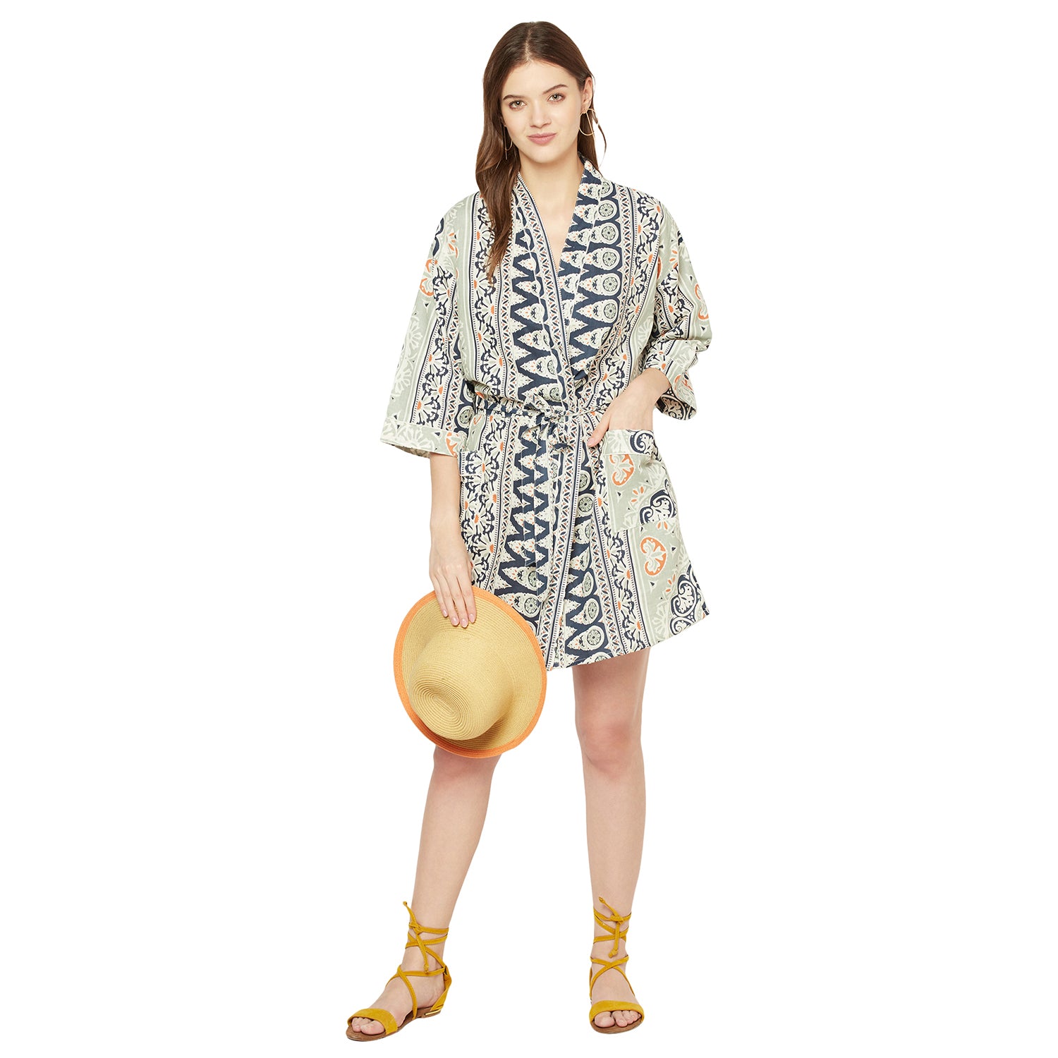 'Frida's Allure' 100% Cotton Kimono Robe